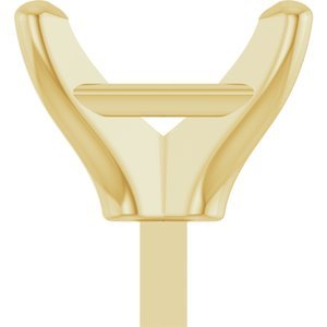 14K Geelgoud 6x4 mm Emerald 4-Prong Zetkop met stift