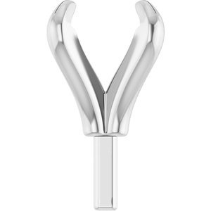 14K Witgoud 4.4 mm Rond 4-Prong Pre-Notched Claw Zetkop met stift