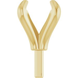 14K Geelgoud 4.4 mm Rond 4-Prong Pre-Notched Claw Zetkop met stift