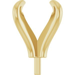 14K Geelgoud 8.2 mm Rond 4-Prong Pre-Notched Claw Zetkop met stift - Afbeelding 3