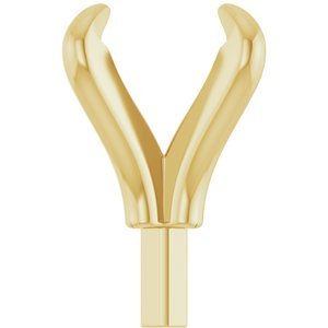 14K Geelgoud 5.8 mm Rond 4-Prong Pre-Notched Claw Zetkop met stift