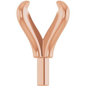 14K Roségoud 5.2 mm Rond 4-Prong Pre-Notched Claw Zetkop met stift