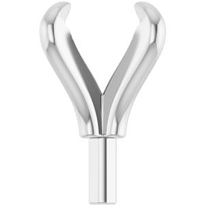 14K Witgoud 5.2 mm Rond 4-Prong Pre-Notched Claw Zetkop met stift