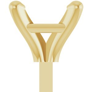 14K Geelgoud 4.5 mm Princess 4-Prong Zetkop met stift