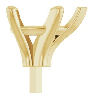 14K Geelgoud 7x5 mm Peer 5-Prong V-End Zetkop met stift