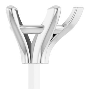 14K Witgoud 7x5 mm Peer 5-Prong V-End Zetkop met stift