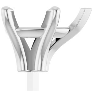 14K Witgoud 11x7 mm Peer 5-Prong V-End Zetkop met stift