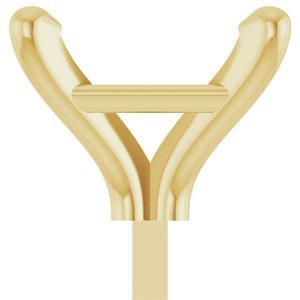 14K Geelgoud 6.5 mm Princess 4-Prong Zetkop met stift