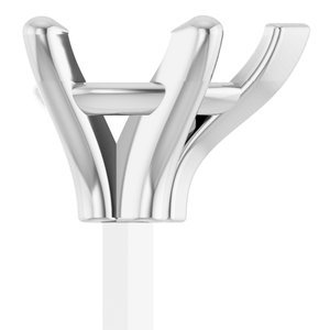 14K Witgoud 6x4 mm Peer 5-Prong V-End Zetkop met stift
