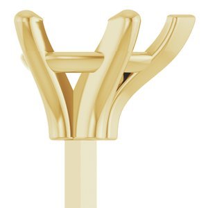 14K Geelgoud 6x4 mm Peer 5-Prong V-End Zetkop met stift