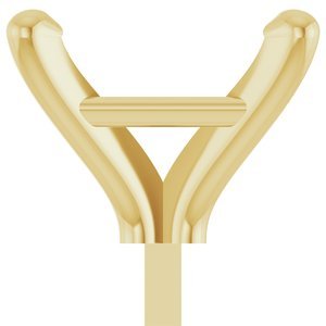 14K Geelgoud 7 mm Princess 4-Prong Zetkop met stift
