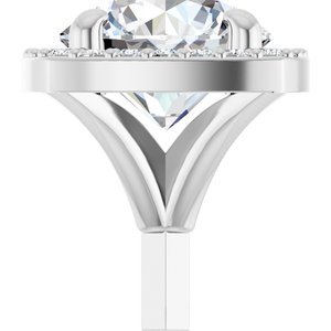 14K Witgoud 5.8 mm Rond .06 CTW Natuurlijke Diamant Semi-Gezet Zetkop met stift - Afbeelding 5