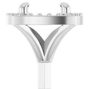 14K Witgoud 5.8 mm Rond 4-Prong Cushion Frame Halo-stijl Zetkop met stift