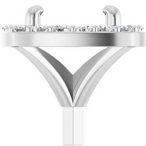 14K Witgoud 7.4 mm Rond 1/6 CTW Natuurlijke Diamant Semi-Gezet Zetkop met stift - Afbeelding 3