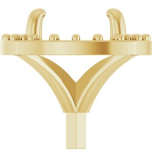 14K Geelgoud 8.2 mm Rond 4-Prong Cushion Frame Halo-stijl Zetkop met stift