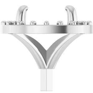 14K Witgoud 8.2 mm Rond 4-Prong Cushion Frame Halo-stijl Zetkop met stift
