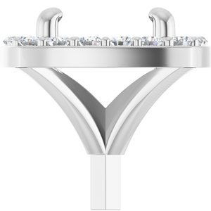 14K Witgoud 7.4 mm Rond 1/6 CTW Natuurlijke Diamant Semi-Gezet Zetkop met stift