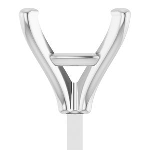 14K Witgoud 7.5x7.5 mm Cushion 4-Prong Zetkop met stift