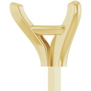 14K Geelgoud 6.5x6.5 mm Hart 3-Prong Zetkop met stift