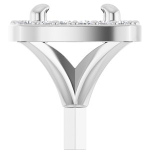 14K Witgoud 5.2 mm Rond .05 CTW Natuurlijke Diamant Semi-Gezet Zetkop met stift - Afbeelding 3