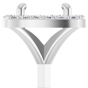 14K Witgoud 7 mm Rond 1/8 CTW Natuurlijke Diamant Semi-Gezet Zetkop met stift