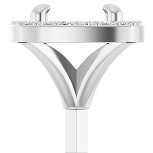 14K Witgoud 5.2 mm Rond .05 CTW Natuurlijke Diamant Semi-Gezet Zetkop met stift