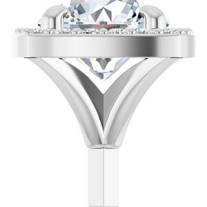 14K Witgoud 5.2 mm Rond .05 CTW Natuurlijke Diamant Semi-Gezet Zetkop met stift - Afbeelding 5