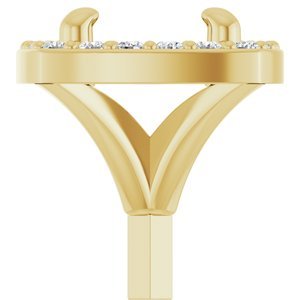 14K Geelgoud 5.2 mm Rond .05 CTW Natuurlijke Diamant Semi-Gezet Zetkop met stift