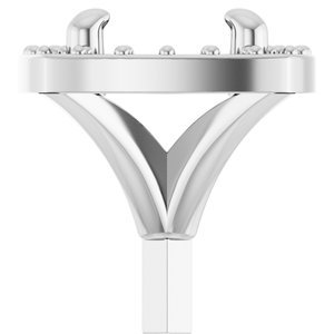 14K Witgoud 5.2 mm Rond 4-Prong Cushion Frame Halo-stijl Zetkop met stift