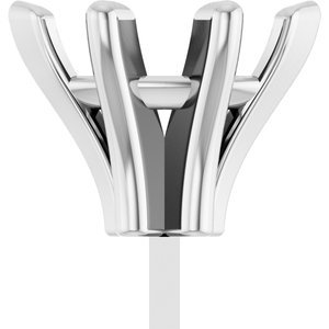 14K Witgoud 7x3.5 mm Marquise 6-Prong V-End Zetkop met stift