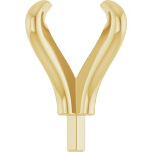 14K Geelgoud 7.8 mm Rond 4-Prong Pre-Notched Claw Zetkop met stift