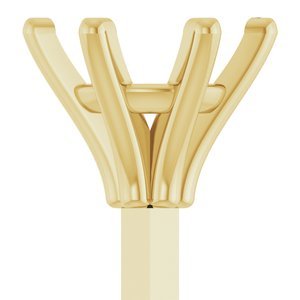 14K Geelgoud 5.2 mm Rond 6-Prong Zetkop met stift