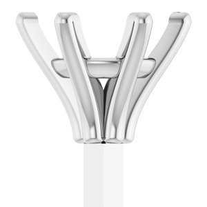 14K Witgoud 5.2 mm Rond 6-Prong Zetkop met stift