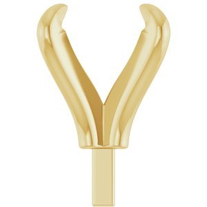 14K Geelgoud 6.5 mm Rond 4-Prong Pre-Notched Claw Zetkop met stift
