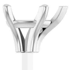 14K Witgoud 8.5x5.5 mm Peer 5-Prong V-End Zetkop met stift