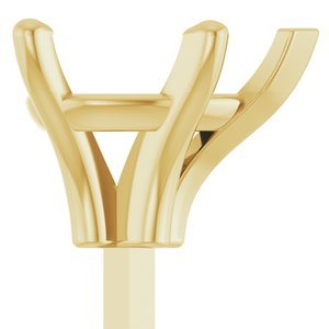 14K Geelgoud 8.5x5.5 mm Peer 5-Prong V-End Zetkop met stift
