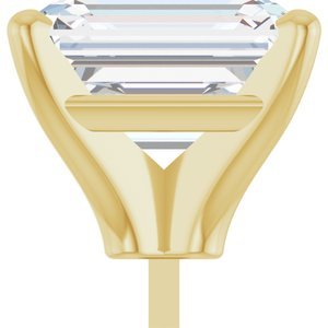 14K Geelgoud 10x8 mm Emerald 4-Prong Zetkop met stift - Afbeelding 5