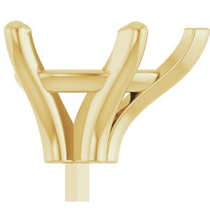 14K Geelgoud 12x8 mm Peer 5-Prong V-End Zetkop met stift