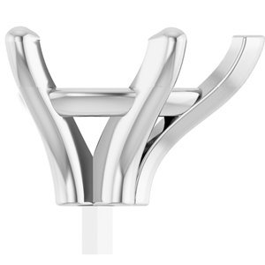 14K Witgoud 12x8 mm Peer 5-Prong V-End Zetkop met stift