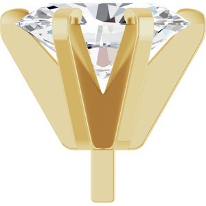14K Geelgoud 6.5x4.5 mm Ovaal 6-Prong Hoge Zetkop met stift - Afbeelding 5