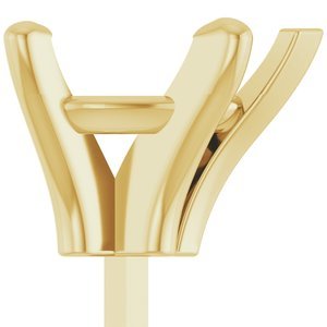 14K Geelgoud 10x7 mm Peer 5-Prong V-End Zetkop met stift
