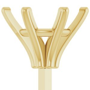 14K Geelgoud 8.2 mm Rond 6-Prong Zetkop met stift