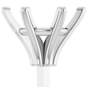 14K Witgoud 8.2 mm Rond 6-Prong Zetkop met stift
