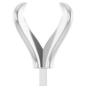 14K Witgoud 9.4 mm Rond 4-Prong Pre-Notched Claw Zetkop met stift