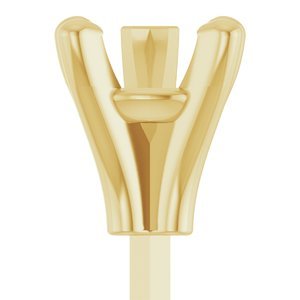 14K Geelgoud 10x7 mm Peer 5-Prong V-End Zetkop met stift - Afbeelding 3
