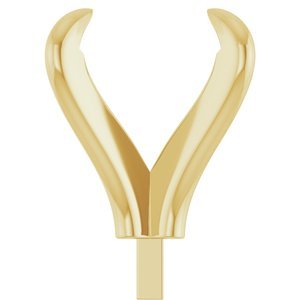 14K Geelgoud 9.4 mm Rond 4-Prong Pre-Notched Claw Zetkop met stift