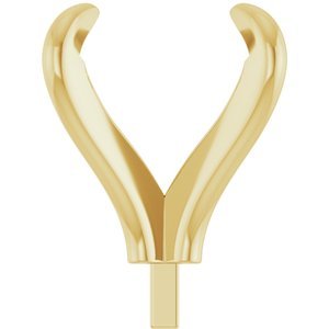 14K Geelgoud 10.4 mm Rond 4-Prong Claw Zetkop met stift