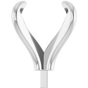 14K Witgoud 10.4 mm Rond 4-Prong Claw Zetkop met stift