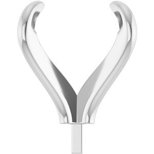 14K Witgoud 11.2 mm Rond 4-Prong Claw Zetkop met stift