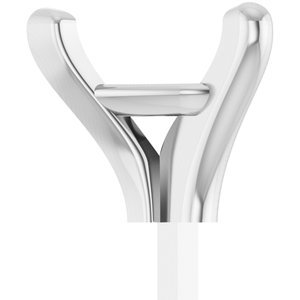 14K Witgoud 7x7 mm Hart 3-Prong Zetkop met stift